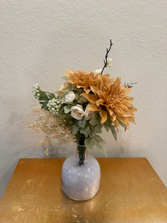 Elegant Dahlia & Rose Bouquet with Plush Accents