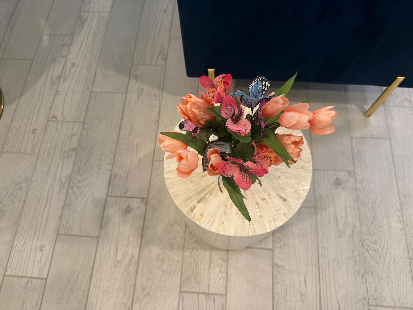 Artificial Floral Arrangement-Tulips and butterflies